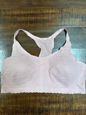 No Boundaries Light Pink Seamless Perforated Racerback Bralette